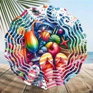 Summertime Flip-Flops Wind Spinner | 8" Wind Spinner | Porch-Patio Decor | Gift